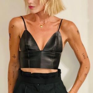 The Leather Top- RARE bralette by T by Alexander Wang.